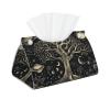 Tree of Life Stars and Planets Tissue Box Cover, Tissue Box Holder for Tabletop Desk, Decorative Box Covers, Accessories for Home Car Office view 1