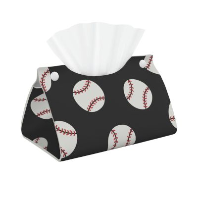 Doodle Baseball Pattern Tissue Box Cover, Tissue Box Holder for Tabletop Desk, Decorative Box Covers, Accessories for Home Car Office