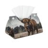 Cute Farm Cow in Fall Grassland Tissue Box Cover, Tissue Box Holder, Facial Box Cover for Storage on Bathroom Vanity, Countertop, Bedroom Dresser view 1