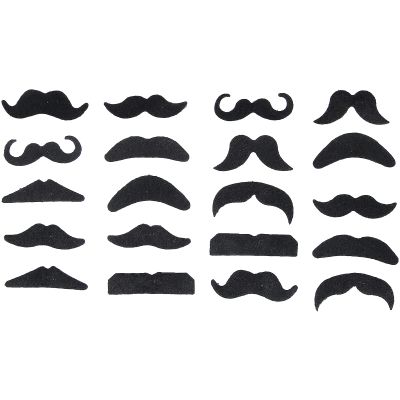 ANKROYU 20 Pieces Fake Mustaches, Lint Fake Beard Hair, Fake Beard Stickers, False Facial Hair, Self Adhesive Mustaches for Costume Accessories
