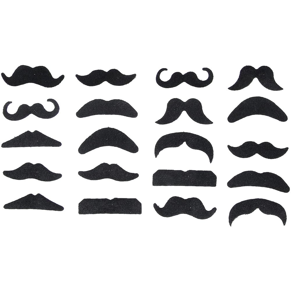 ANKROYU 20 Pieces Fake Mustaches, Lint Fake Beard Hair, Fake Beard Stickers, False Facial Hair, Self Adhesive Mustaches for Costume Accessories