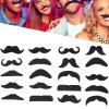 ANKROYU 20 Pieces Fake Mustaches, Lint Fake Beard Hair, Fake Beard Stickers, False Facial Hair, Self Adhesive Mustaches for Costume Accessories view 3