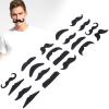 ANKROYU 20 Pieces Fake Mustaches, Lint Fake Beard Hair, Fake Beard Stickers, False Facial Hair, Self Adhesive Mustaches for Costume Accessories view 4