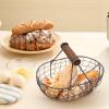 Chicken Egg Basket, Bread Basket, Wire Basket, Picnic Storage Basket in Farmhouse Design, Comfortable Handle, Holds 12 Eggs for Kitchen, Dining Room, Living Room, Egg Holder, Iron Basket view 3