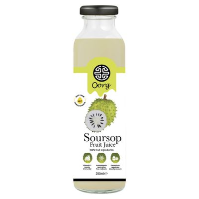 OORG Natural Sri Lankan Soursop Fruit Juice - 1 x 250ml bottle, A healthy & refreshing hydrating beverage, 100% fruit ingredients, No Preservatives (1 Bottle, Soursop)