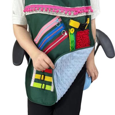 jlceh Fidget Toys Adults Dementia | Elderly Toy Fidget Blanket,Elderly Dementia Care Products Grandma, People with Poor Memories Apron Fidget Toy