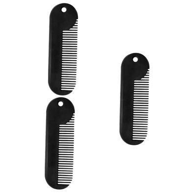 HONMEET 3pcs Beard Brush for Men Zinc Alloy Comb Sturdy Styling Tool Compact and Portable for Mustache and Beard