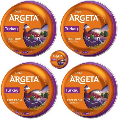 Argeta Turkey spread finest turkey meat seasoned with natural spices 95 Gramm by Pufai Grocery x 5 Pieces by Pufai Grocery