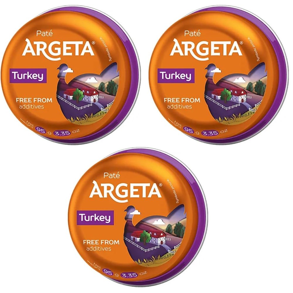 Argeta Turkey spread finest turkey meat seasoned with natural spices 95 Gramm by Pufai Grocery x 3 Pieces by Pufai Grocery