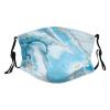Reusable Cloth Face Mask,Blue White And Gold Marble Adult Washable Face Cover With Adjustable Earloops Nose Wire view 1