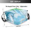 Reusable Cloth Face Mask,Blue White And Gold Marble Adult Washable Face Cover With Adjustable Earloops Nose Wire view 2