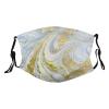 Reusable Cloth Face Mask,Blue White And Gold Abstract Liquid Marble Adult Washable Face Cover With Adjustable Earloops Nose Wire view 1