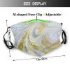 Reusable Cloth Face Mask,Blue White And Gold Abstract Liquid Marble Adult Washable Face Cover With Adjustable Earloops Nose Wire view 2