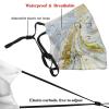 Reusable Cloth Face Mask,Blue White And Gold Abstract Liquid Marble Adult Washable Face Cover With Adjustable Earloops Nose Wire view 3