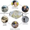 Reusable Cloth Face Mask,Blue White And Gold Abstract Liquid Marble Adult Washable Face Cover With Adjustable Earloops Nose Wire view 4