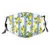 Reusable Cloth Face Mask,Blue Stripe Lemon Adult Washable Face Cover With Adjustable Earloops Nose Wire view 1