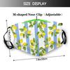 Reusable Cloth Face Mask,Blue Stripe Lemon Adult Washable Face Cover With Adjustable Earloops Nose Wire view 2