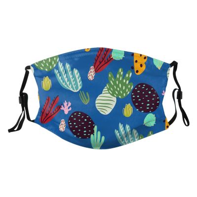 Reusable Cloth Face Mask,Botanical Cacti Plants Adult Washable Face Cover With Adjustable Earloops Nose Wire