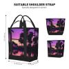 Purple Palm Grove Cooler Bag Grocery Bags Large Freezer Thermal Food Delivery Bag to Keep Frozen Food Cold and Hot Food view 3