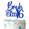 Bruh I'm 16 Cake Topper, Bro I'm 16/Cheers to 16 Years, 16th Birthday Dcor, Happy 16th Birthday Party Decorations view 1