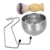 Beatifufu Stainless Steel Dish Rack for Men Beard Grooming Includes Shaving Bowl Rack and Men Beard Brush for Facial Cleaning Appliance view 1