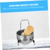 Beatifufu Stainless Steel Dish Rack for Men Beard Grooming Includes Shaving Bowl Rack and Men Beard Brush for Facial Cleaning Appliance view 2