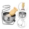 Beatifufu Stainless Steel Dish Rack for Men Beard Grooming Includes Shaving Bowl Rack and Men Beard Brush for Facial Cleaning Appliance view 3