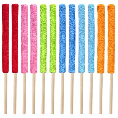 12 Pcs Mini Detail Duster Sticks Crevice Cleaning Tool Brush Microfiber Gap Dust Cleaner for Window, Fan, Blind and Car Vent