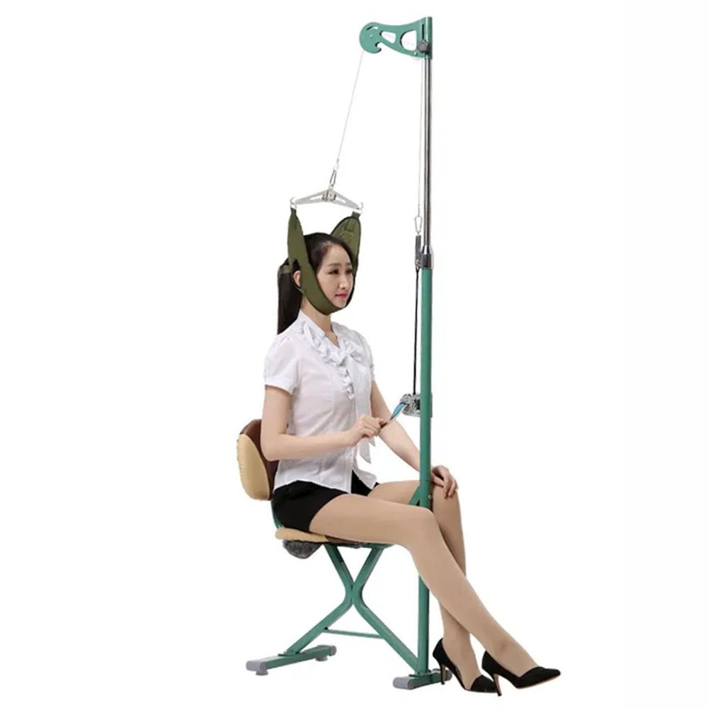 Adjustable Cervical Traction Chair, Neck Cervical Traction Device, Neck Traction Stretcher for Physical Therapy, Improve Posture