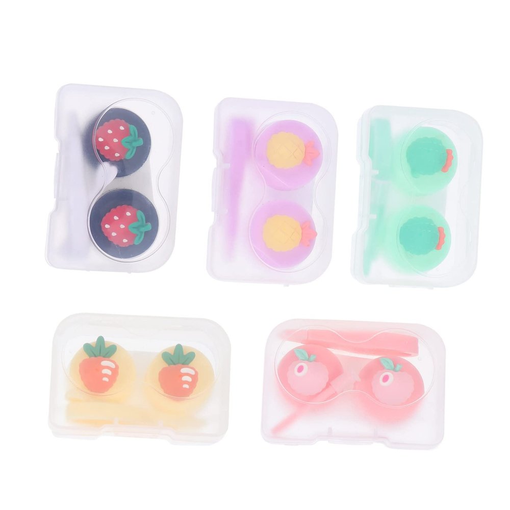 Anneome 5pcs Cosmetic Cases Contacts Eye Box Small Portable Storage Box for Contacts Lenses