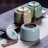 YAMEQGCE Container Chinese Retro Large Ceramic Tea Cans Household Sealed Cans Celadon Storage Cans Black Tea Cans Coffee Container view 3