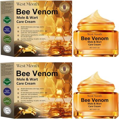 Bee Venom Wart and Tag Remover,Bee Venom War-t & Moles Removal Cream, Remover for All Skin Types,Easy Application & No Irritation (2pcs)