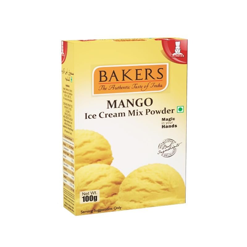 BAKERS Classic & Delightful Mango Ice Cream Powder, Easy to Make No Sugar Needed Perfect Dessert Mix - 100g (Pack Of 3)