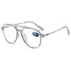 ABETOS Retro Pilot Reading Glasses Blue Light Blocking Fashion Women Men Computer Readers Full Frame Metal Temples Double Bridge Eyeglasses, Clear Grey+1.5 view 1