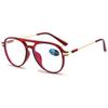 ABETOS Retro Pilot Reading Glasses Blue Light Blocking Fashion Women Men Computer Readers Full Frame Metal Temples Double Bridge Eyeglasses, Red+1.0 view 1