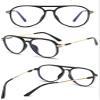 ABETOS Retro Pilot Reading Glasses Blue Light Blocking Fashion Women Men Computer Readers Full Frame Metal Temples Double Bridge Eyeglasses, Red+1.0 view 3