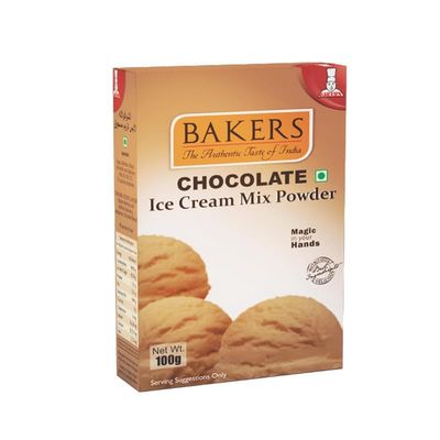 BAKERS Classic & Delightful Chocolate Ice Cream Powder, Easy to Make No Sugar Needed Perfect Dessert Mix - 100g (Pack Of 1)
