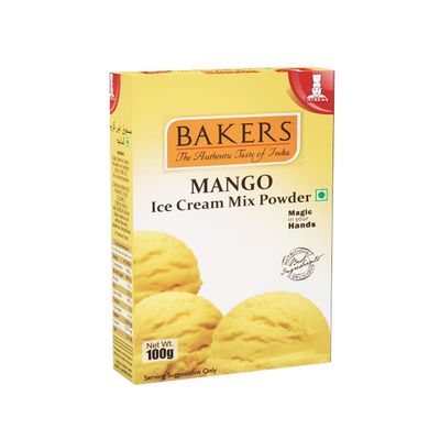 BAKERS Classic & Delightful Mango Ice Cream Powder, Easy to Make No Sugar Needed Perfect Dessert Mix - 100g (Pack Of 1)