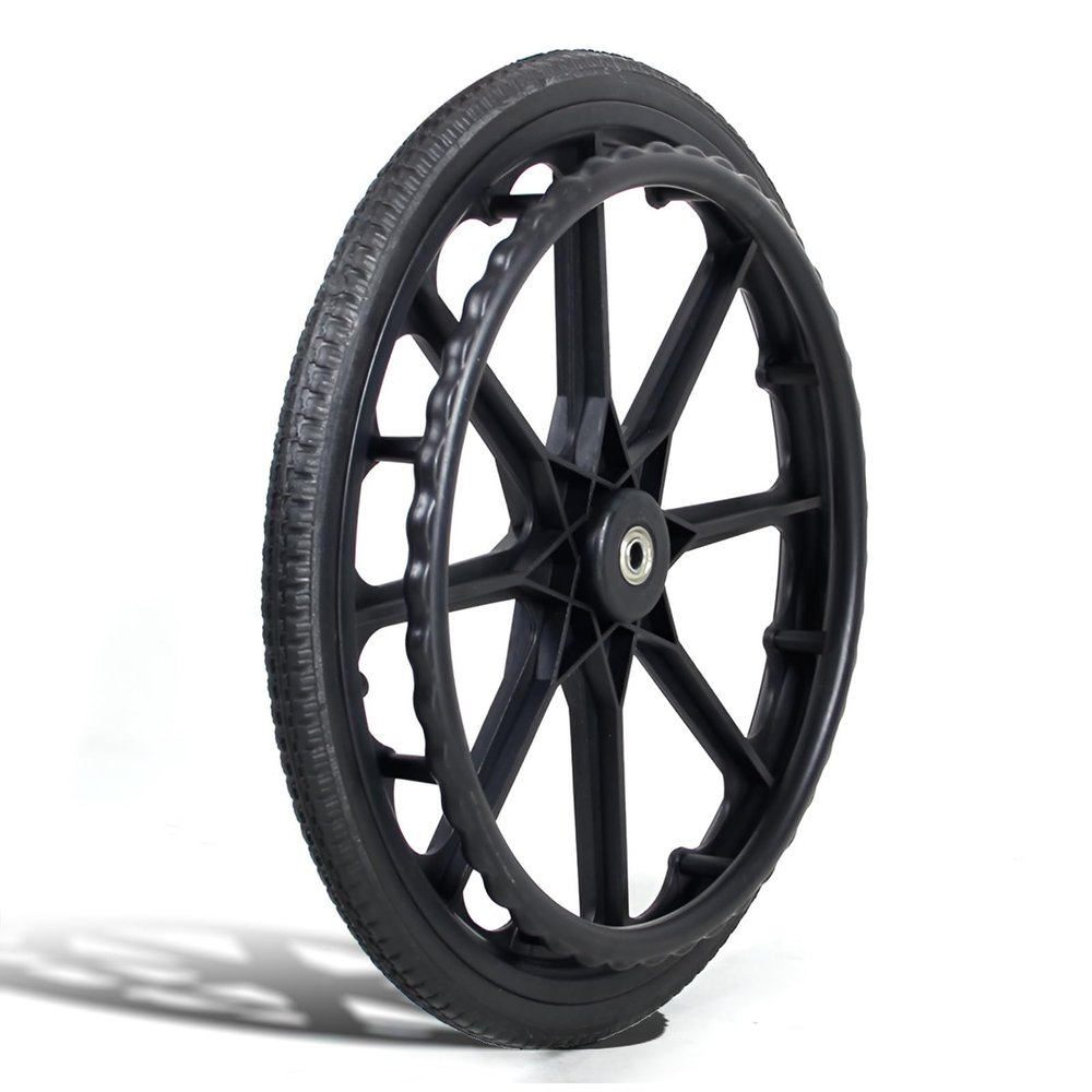 1Pair 20Inch Wheelchair Wheels Replacement, 201.75" Solid Polyurethane Wheels, Wheelchair Rear Wheel with Handrim, 1/2"Bearings