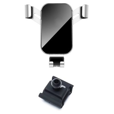 GYHZNB Car Phone Holder, Compatible with Peugeot 4008 5008 2017-2019, One Button Release Phone Mount,3-Silver