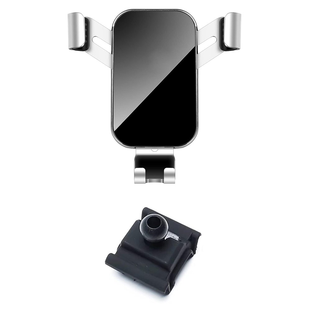 GYHZNB Car Phone Holder, Compatible with Peugeot 4008 5008 2017-2019, One Button Release Phone Mount,3-Silver