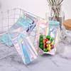 100 Pcs Mylar Foil Ziplock Bags, Resealable Smell Proof Holographic Colour Foil Bags, for Party Favours Food Storage view 3