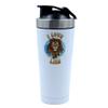 Majestic 'I Love Lions' Gift for Wild Animal Lovers, 500ml Aluminium Shaker Bottle for Supplement Shakes - Easy Clean, Durable Cup. (White) view 1