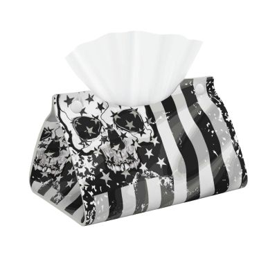 Skull Facial Tissue Holder Tissue Box Cover, Tissue Box Holder for Bathroom, Desks, Car, Vanity, Night Stands