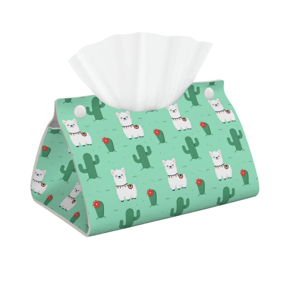 Alpaca Pattern Tissue Box Cover, Tissue Box Holder for Tabletop Desk, Decorative Box Covers, Accessories for Home Car Office