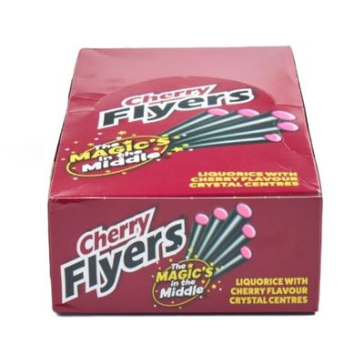 Flyers Giant Cherry Liquorice Sticks Carton - 40 Sticks | Bold Cherry Flavoured Sweets | Bulk Confectionery for Sharing & Gifting