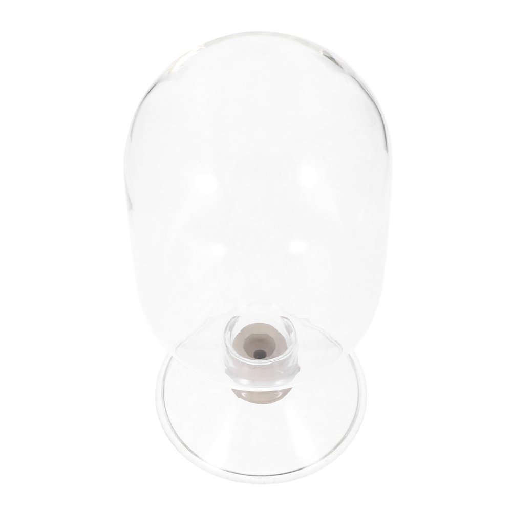 TOPBATHY Small Glass Match Container Jar with Rubber Lid, Bell Dome Design