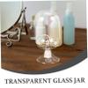 TOPBATHY Small Glass Match Container Jar with Rubber Lid, Bell Dome Design view 3