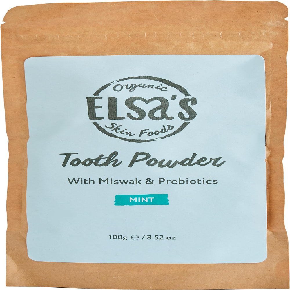 Elsas Organic Skin Foods - Natural Tooth Powder Refill Pack - Removes Stains - Peppermint - Contains Xylitol - Lasts 4+ Months - Gentle Whitening