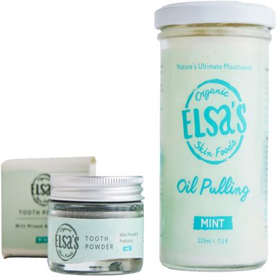 Elsas Organic Skin Foods - Natural Coconut Oil Pulling & Tooth Powder - Removes Stains - Contains Xylitol - Gentle Whitening